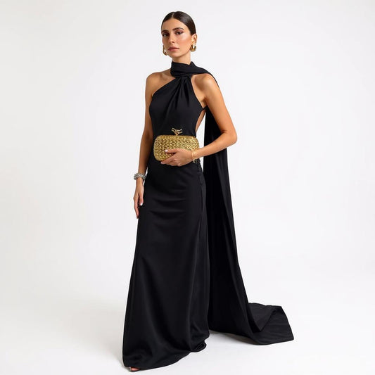 Silk One-Shoulder Dress