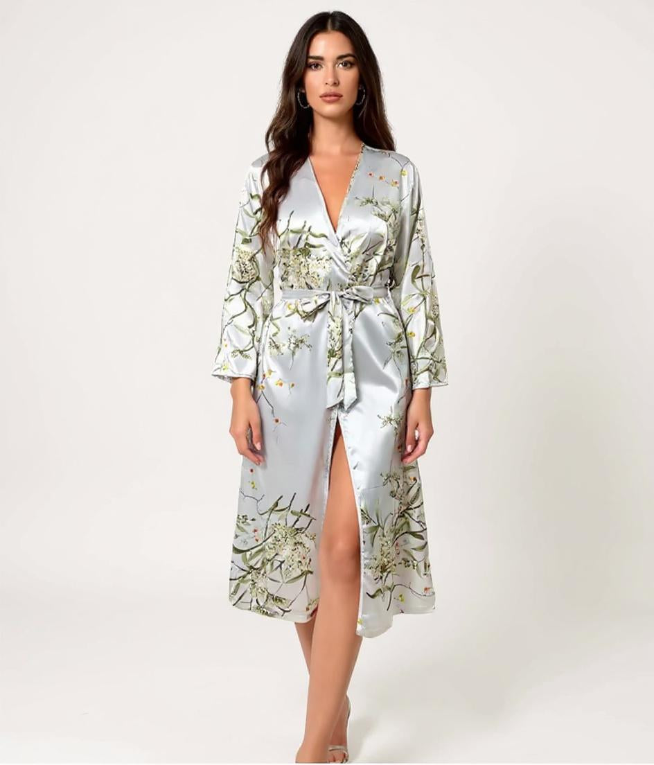 Silk Robe – Floral Print