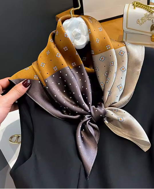 100% Mulberry Silk Scarf - 65x65cm