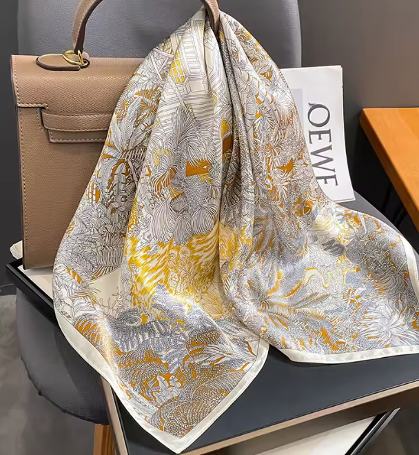 100% Mulberry Silk Scarf - 65x65cm