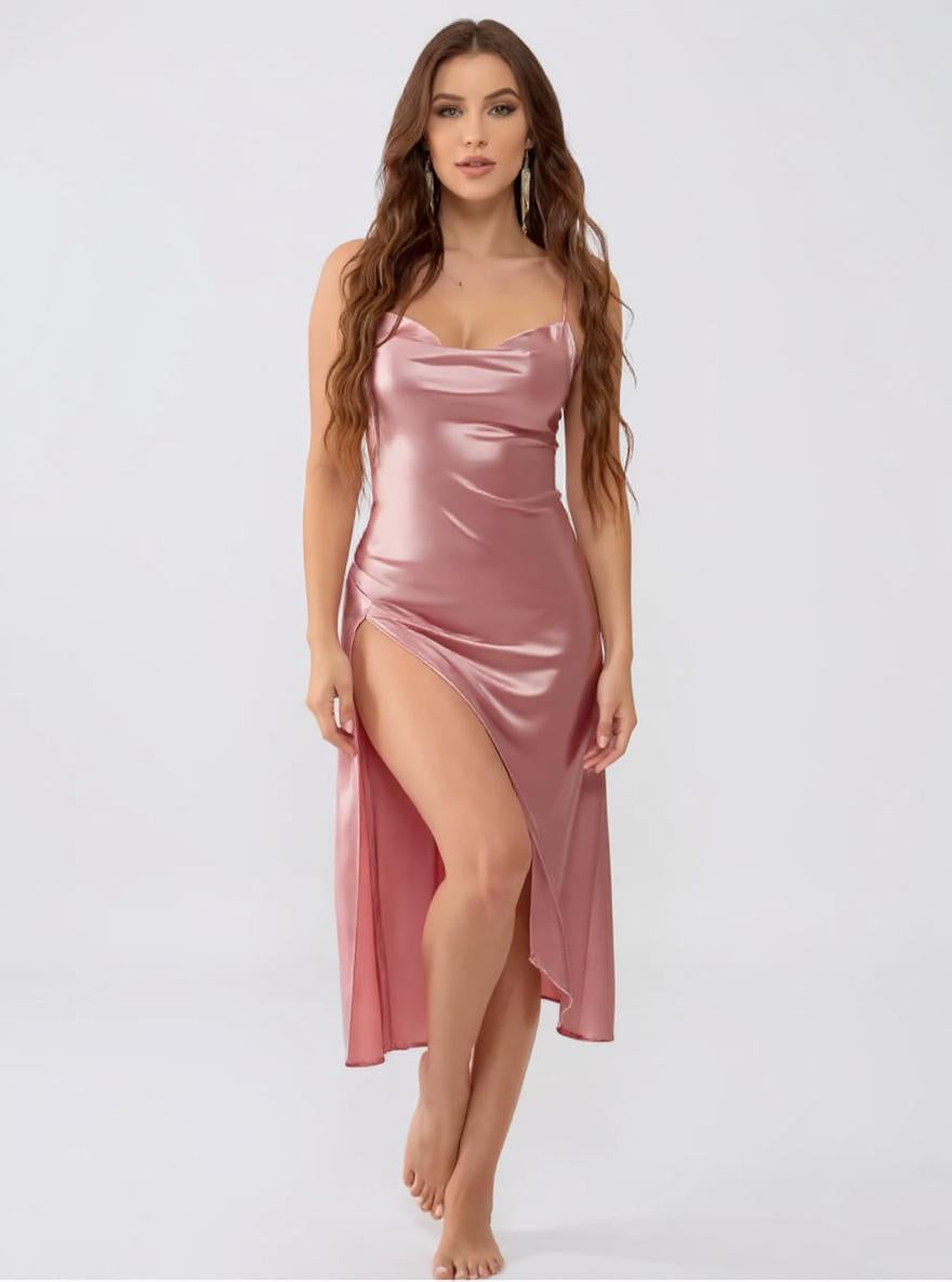 Silk Nightgown – Side Slit