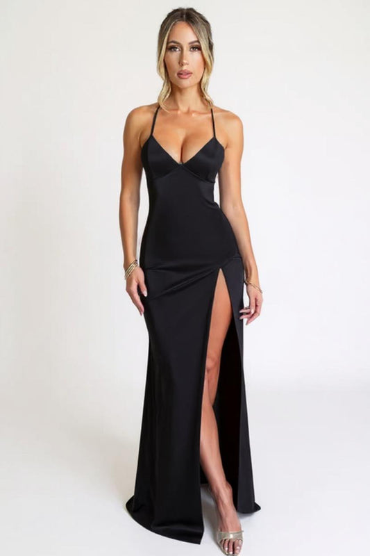 Silk High-Slit Gown
