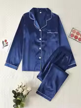 Long Sleeve Button Up Pajamas Set
