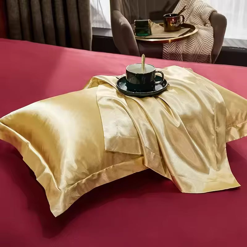 2pcs Silk Pillowcase - Ruffled Edge