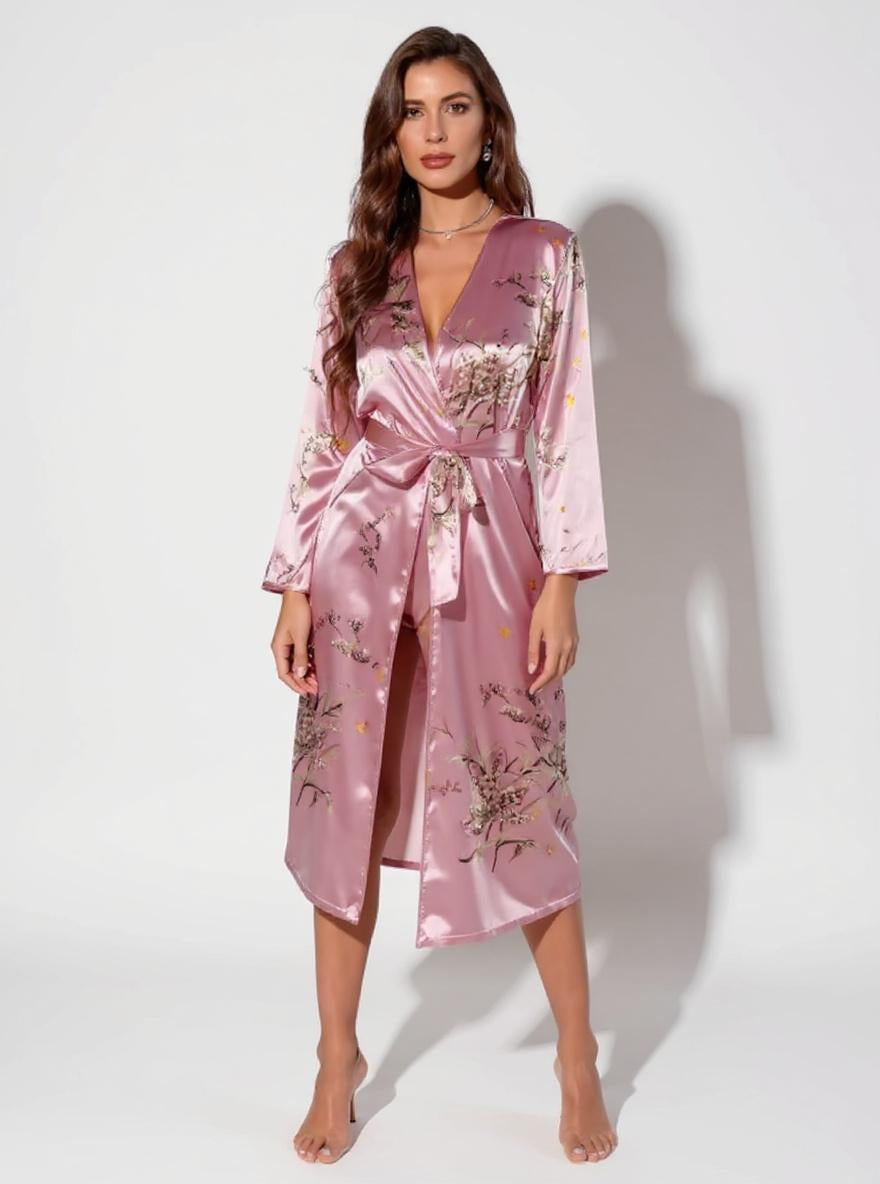 Silk Robe – Floral Print