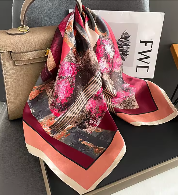 100% Mulberry Silk Scarf - 65x65cm