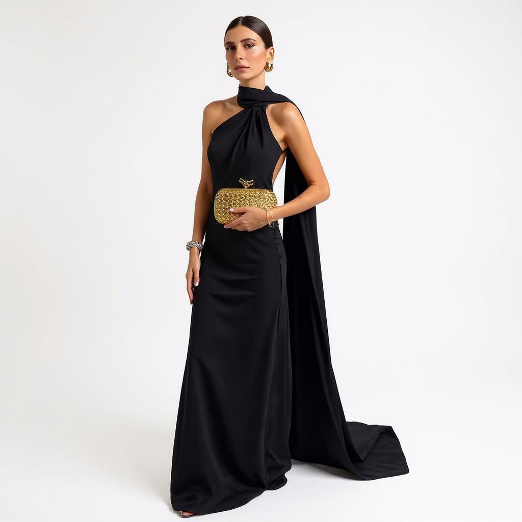 Silk One-Shoulder Dress