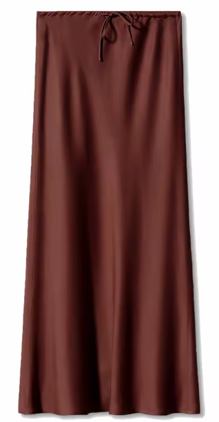 Silk Maxi Skirt – Adjustable Tie Waist
