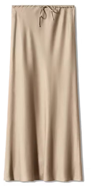 Silk Maxi Skirt – Adjustable Tie Waist