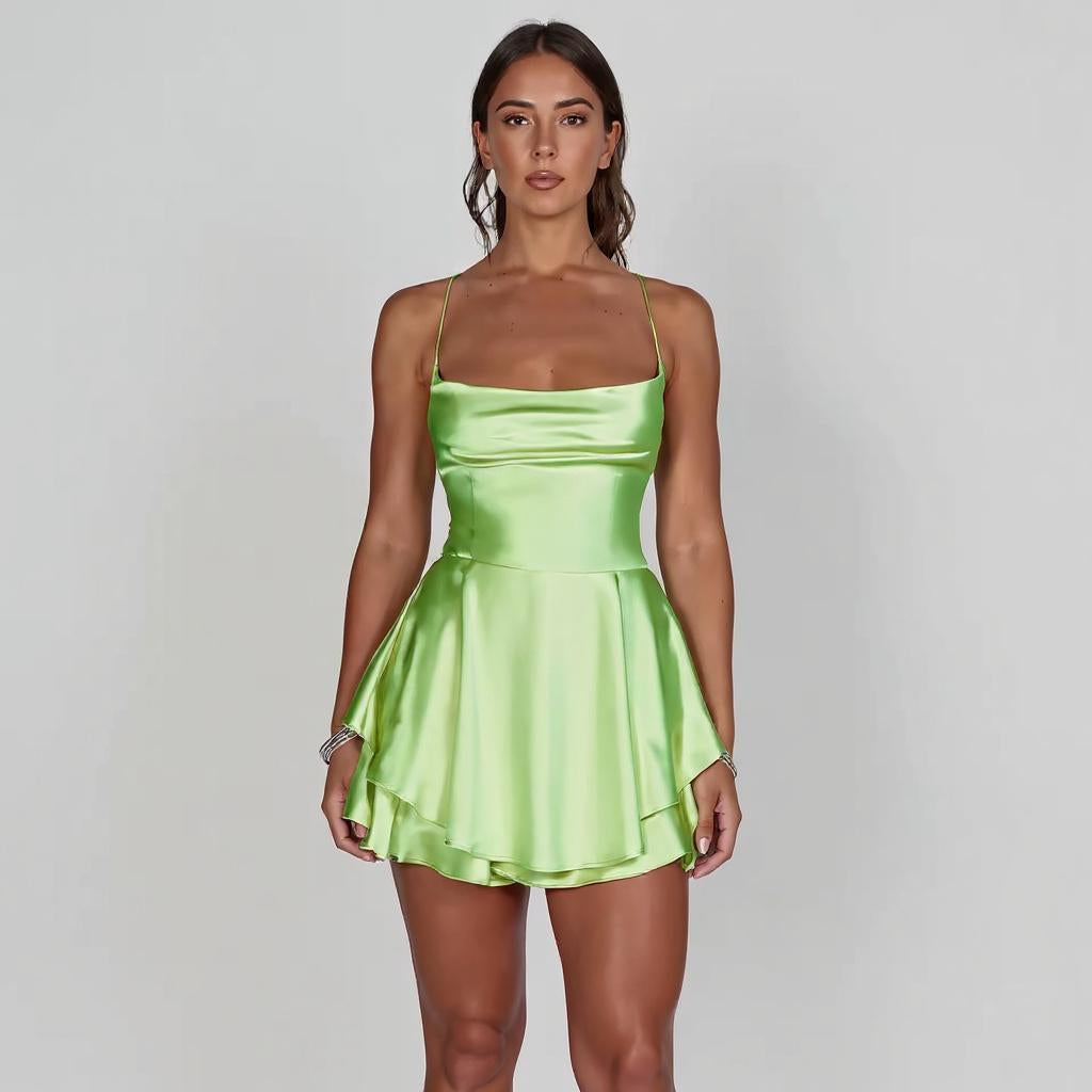 Silk Flare Mini Dress