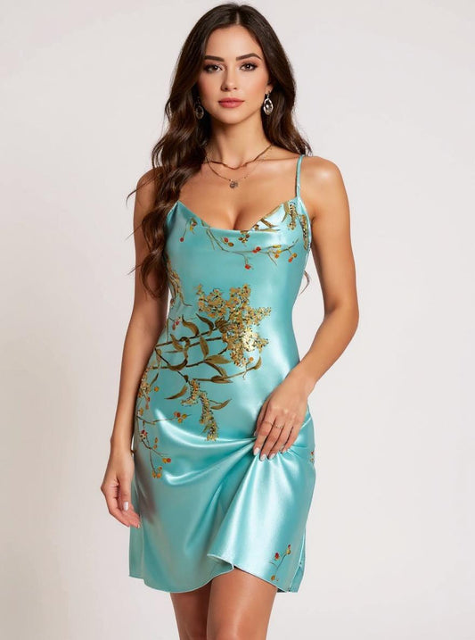 Silk Floral Slip Dress