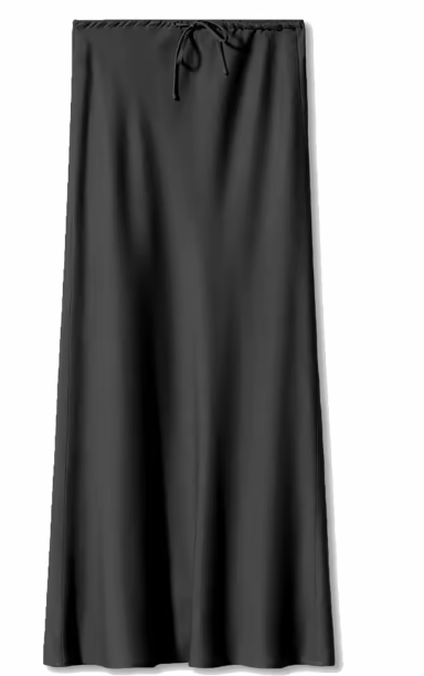 Silk Maxi Skirt – Adjustable Tie Waist
