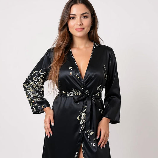 Silk Robe – Floral Print