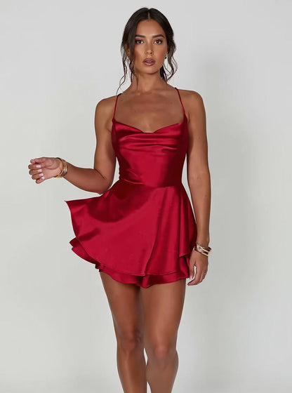 Silk Flare Mini Dress