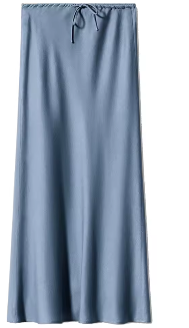 Silk Maxi Skirt – Adjustable Tie Waist