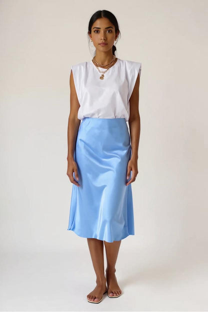 Silk Midi Skirt