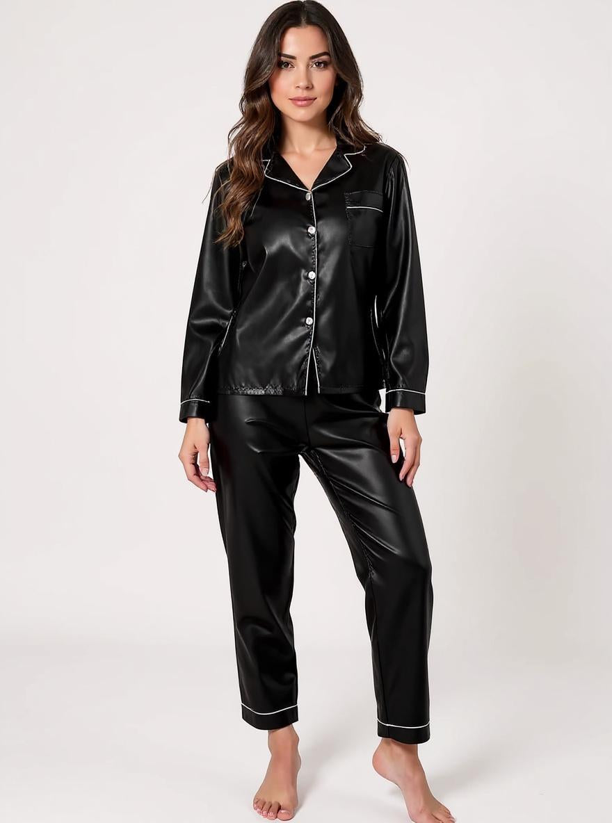 Long Sleeve Button Up Pajamas Set