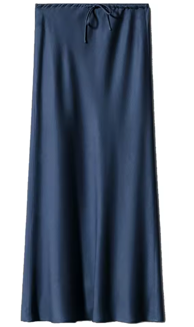 Silk Maxi Skirt – Adjustable Tie Waist