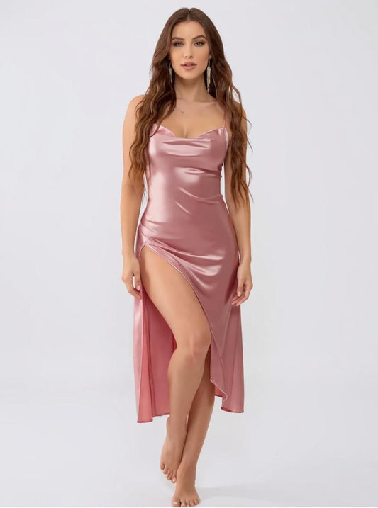 Silk Nightgown – Side Slit