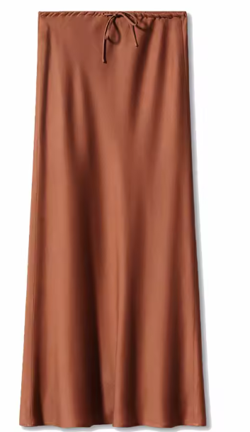 Silk Maxi Skirt – Adjustable Tie Waist