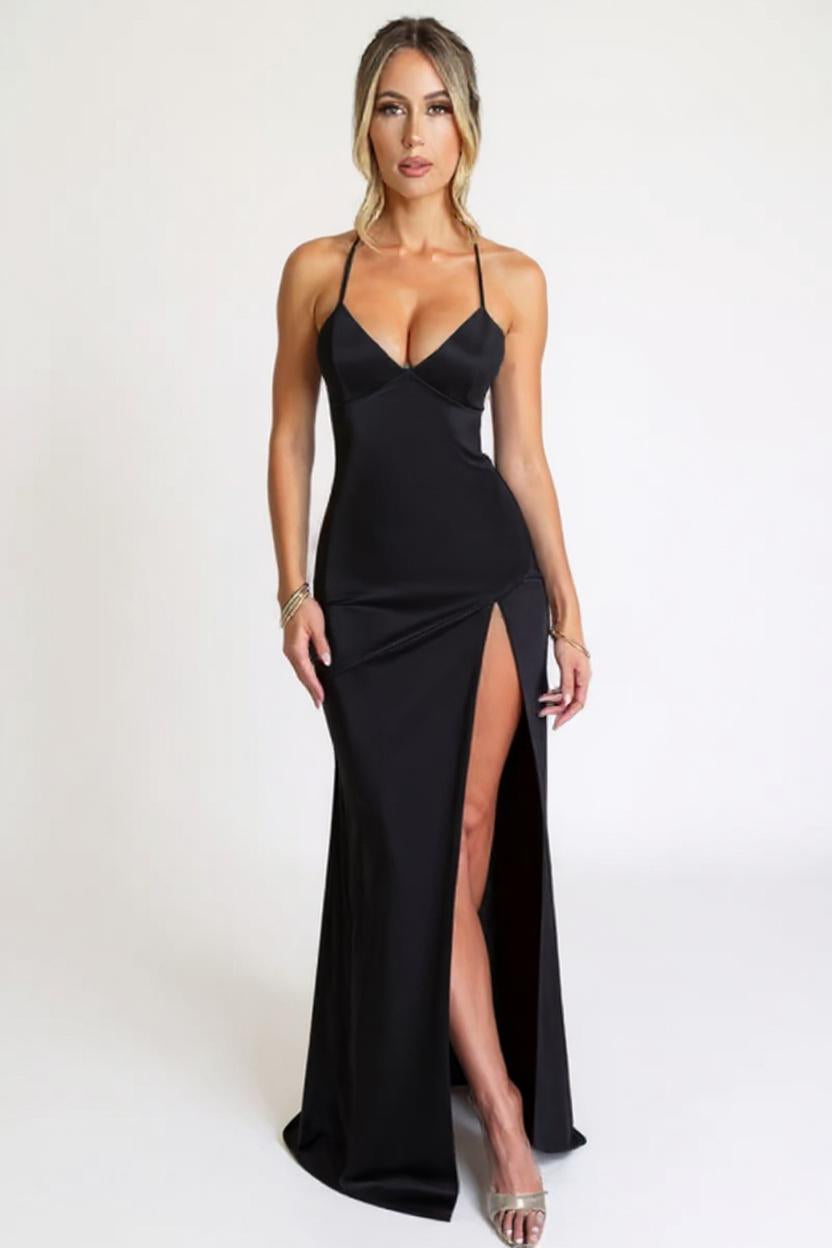 Silk High-Slit Gown
