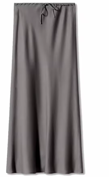 Silk Maxi Skirt – Adjustable Tie Waist