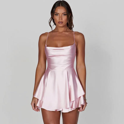 Silk Flare Mini Dress