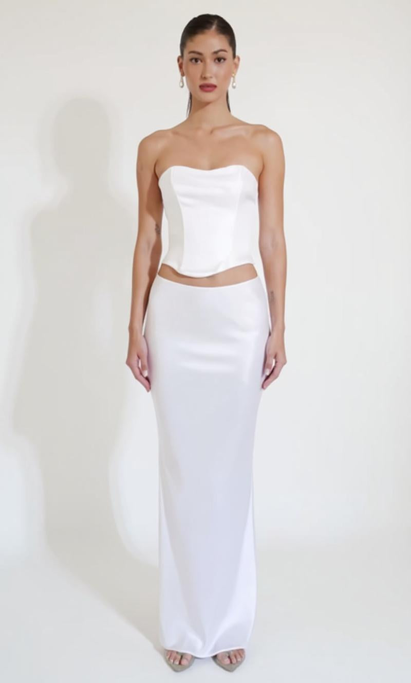 Long Straight Silk Skirt