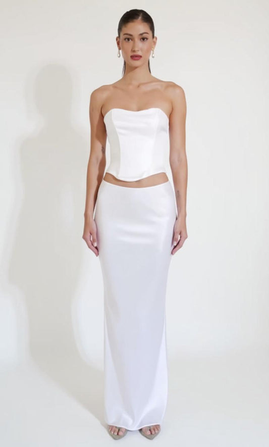 Long Straight Silk Skirt