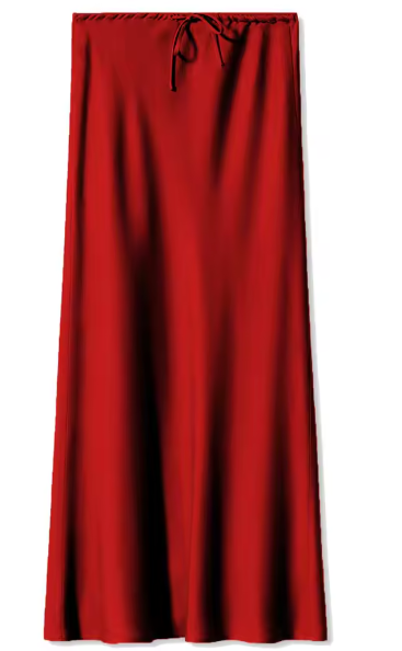 Silk Maxi Skirt – Adjustable Tie Waist