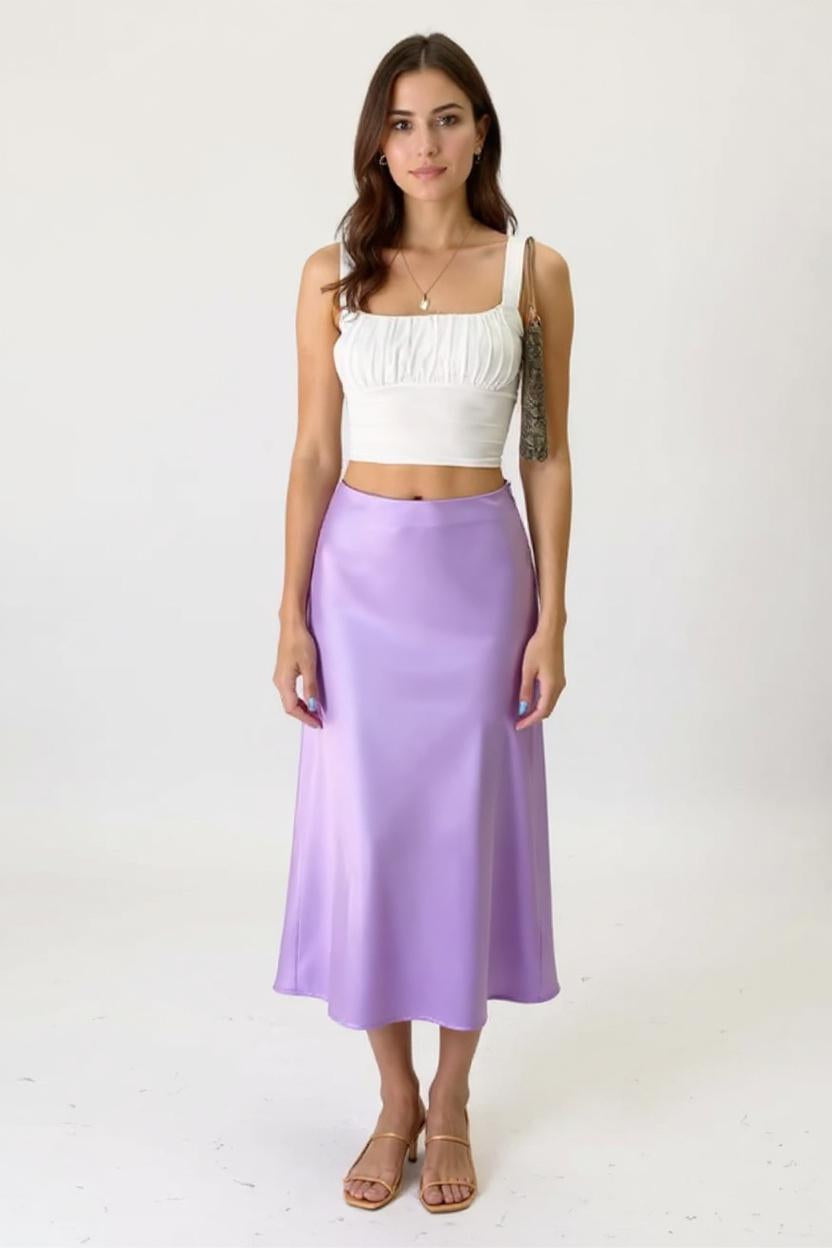 Silk Midi Skirt