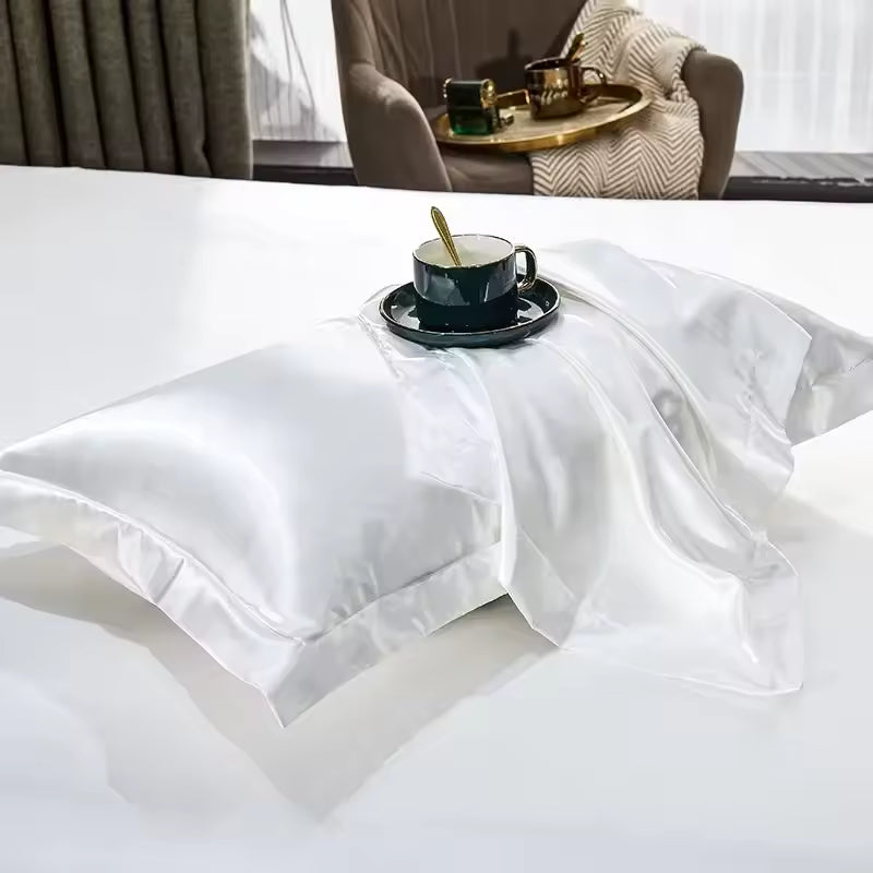 2pcs Silk Pillowcase - Ruffled Edge