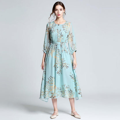 Silk Floral Midi Dress