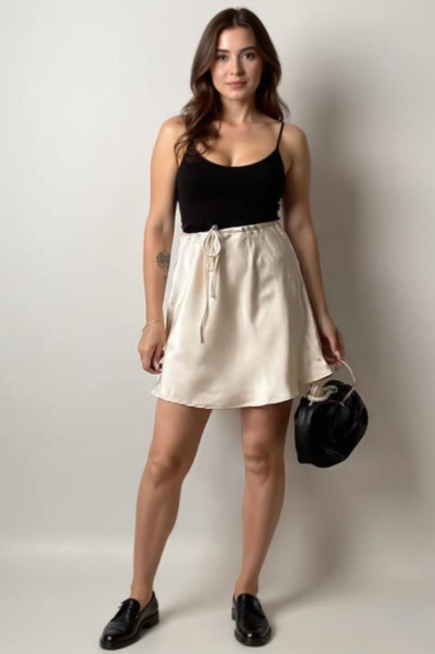 Silk Mini Skirt – Straight Fit