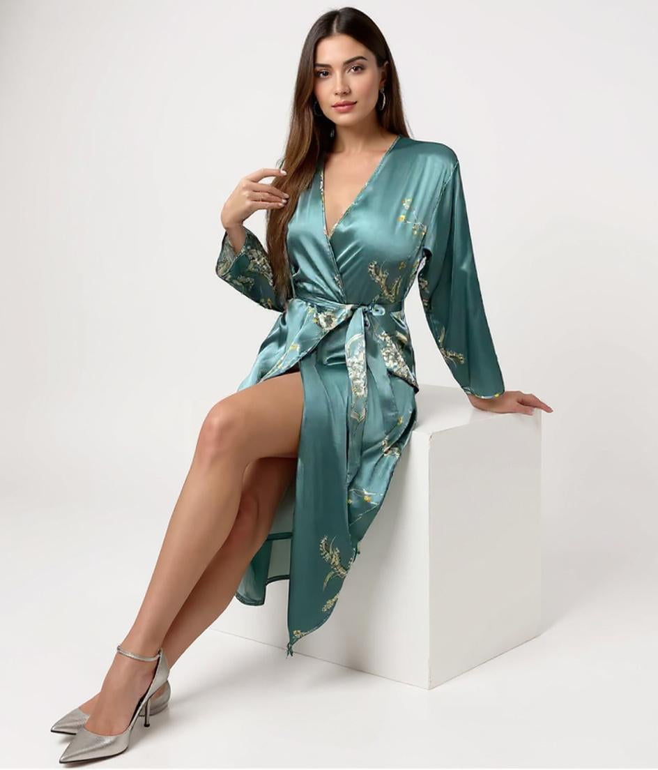 Silk Robe – Floral Print
