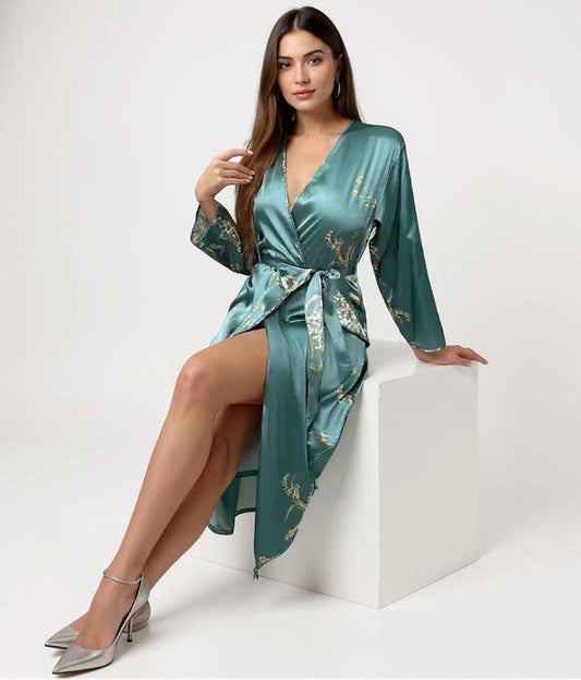 Silk Robe – Floral Print