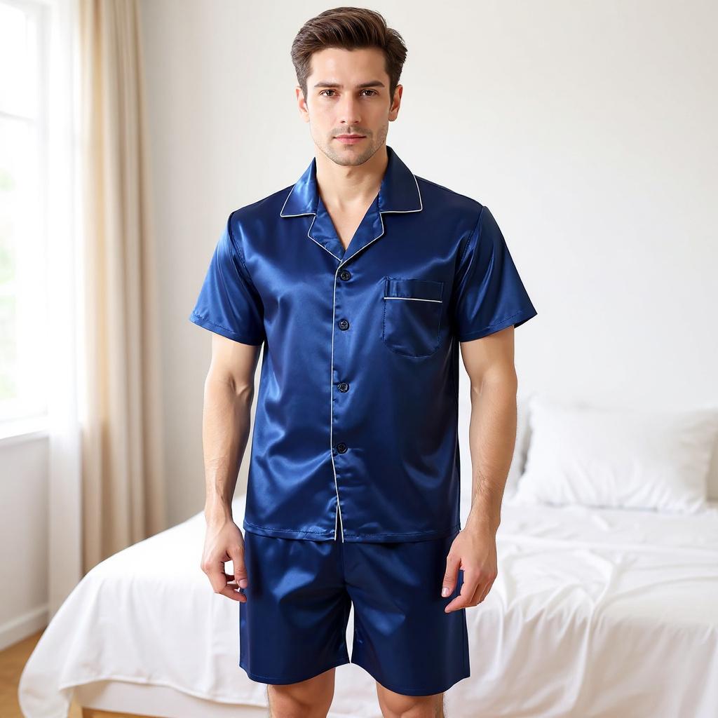 Short Sleeve Silk Pajama Set