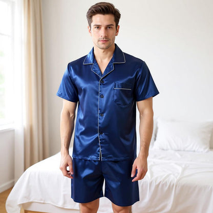 Short Sleeve Silk Pajama Set