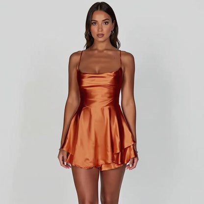 Silk Flare Mini Dress