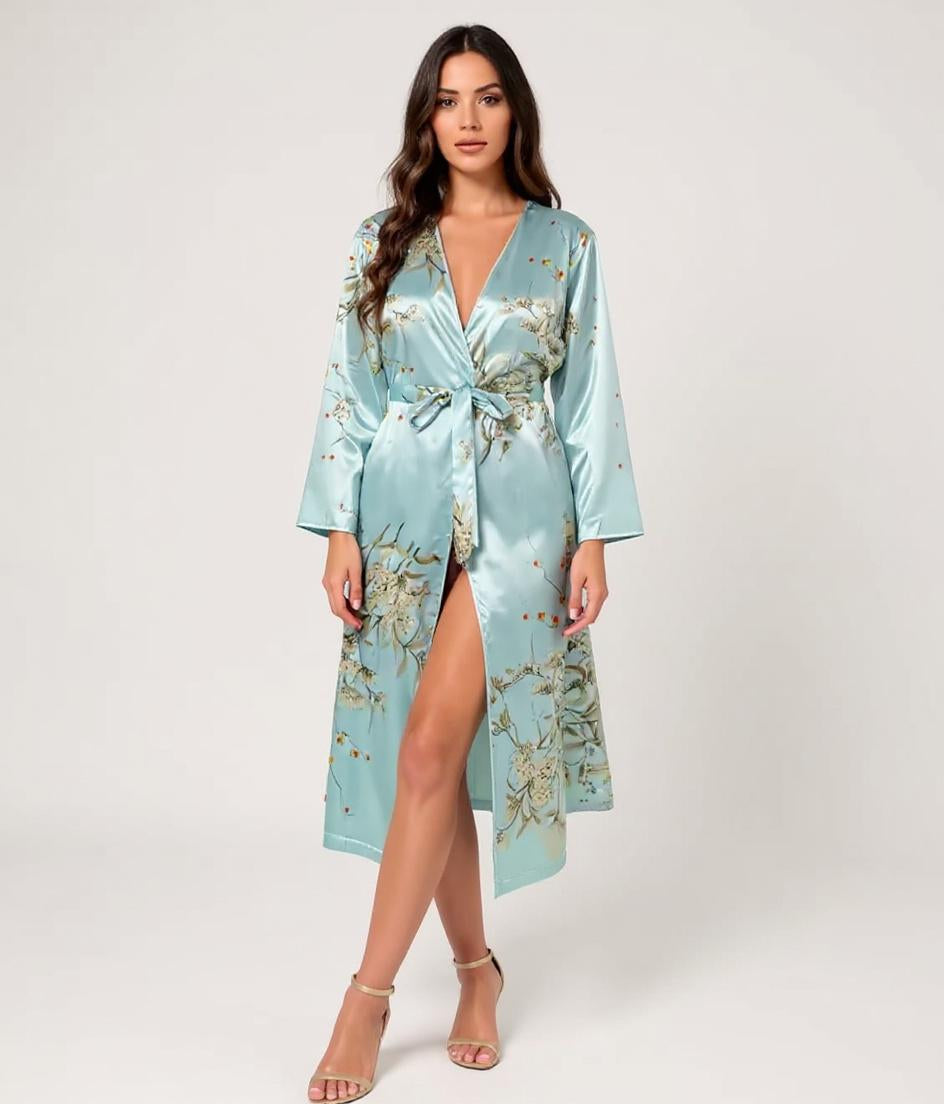Silk Robe – Floral Print