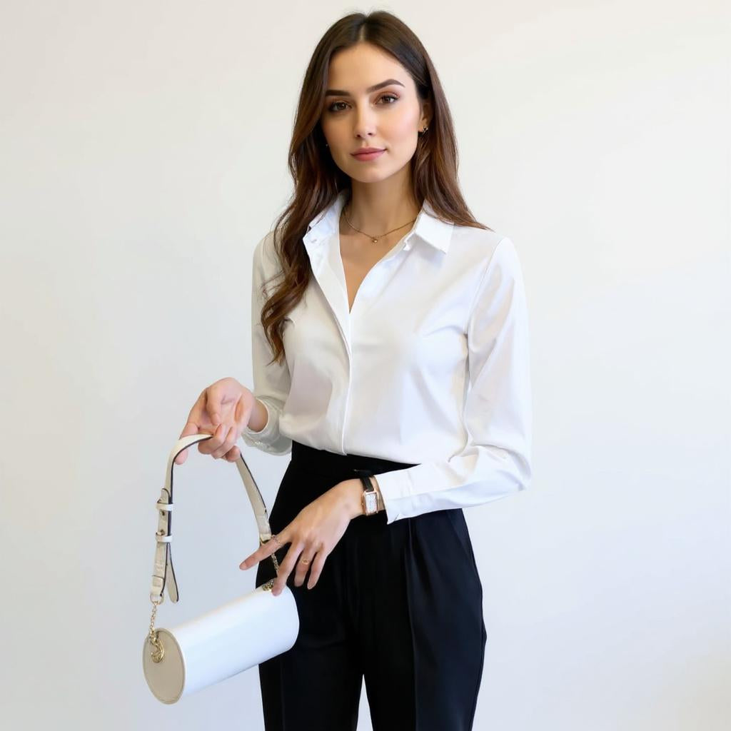 Silk Long Sleeve Shirt – Collared Design