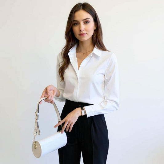 Silk Long Sleeve Shirt – Collared Design