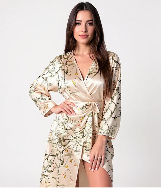 Silk Robe – Floral Print