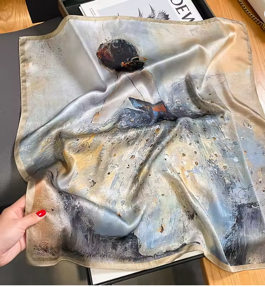 100% Mulberry Silk Scarf - 65x65cm