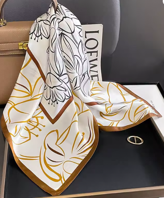 100% Mulberry Silk Scarf - 65x65cm