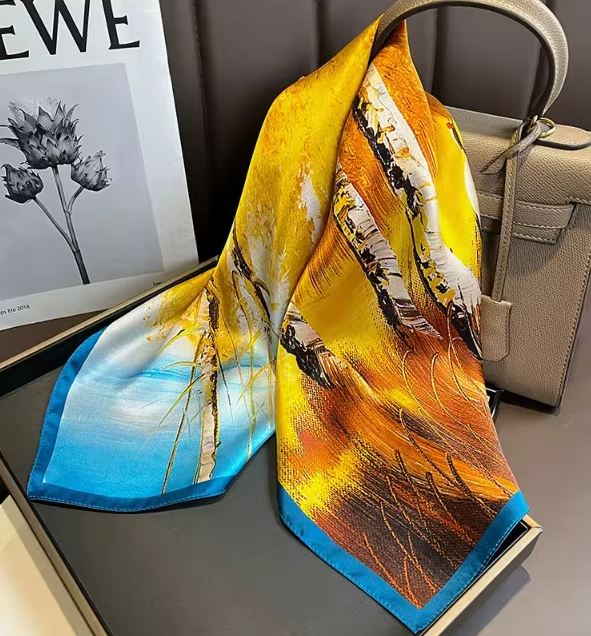 100% Mulberry Silk Scarf - 65x65cm