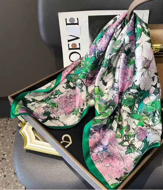 100% Mulberry Silk Scarf - 65x65cm